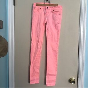 STILL AVAILABLE- Delia*s neon pink skinny jeans